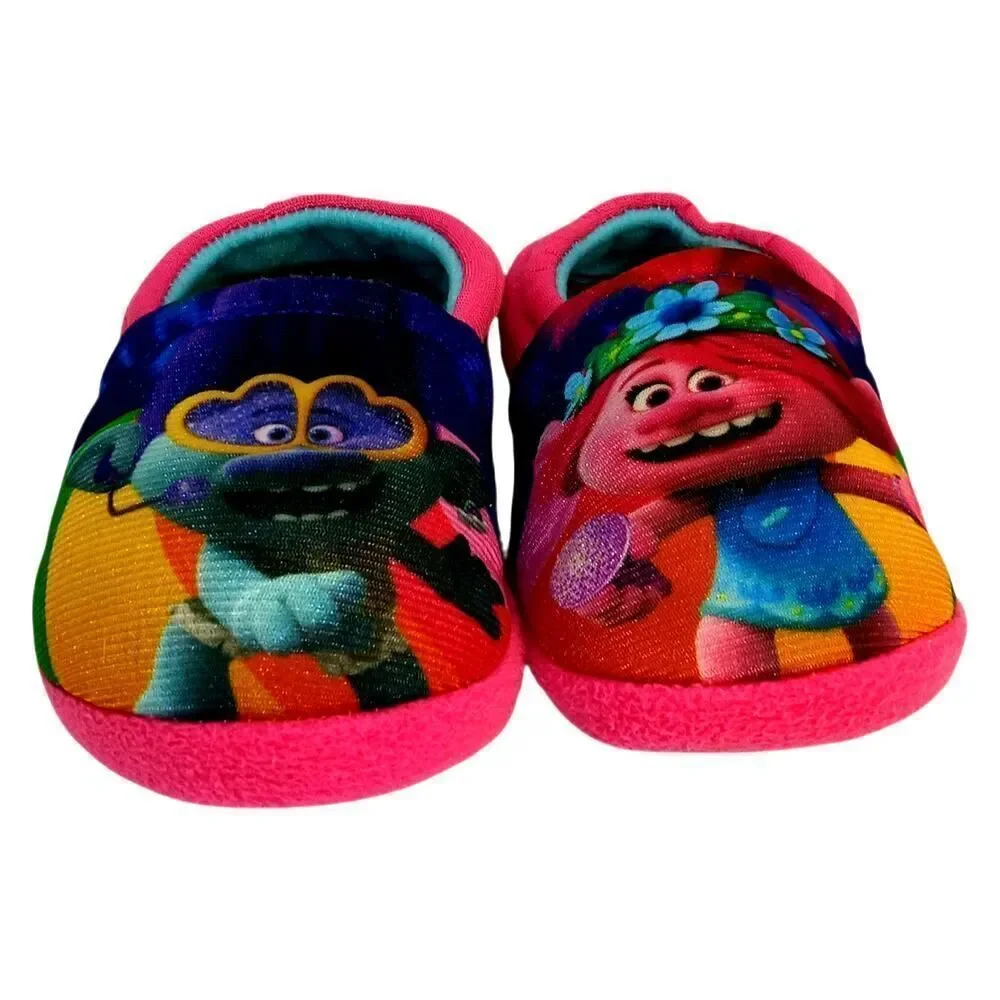 Trolls World Tour Girls Pink Slippers - Size 9/10
